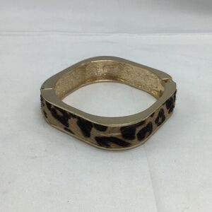 Square Hinge Bangle Faux Leopard Big Cat Fur Streetwear Club Kid Party Girl